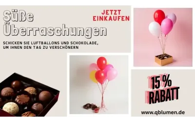 Süße Überraschungen: Schicken Sie Luftballons und Schokolade, um ihnen den Tag zu verschönern