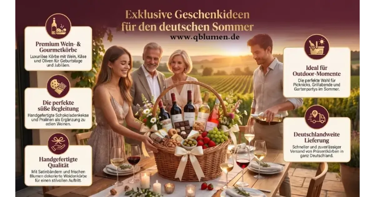 Perfekte Geschenkideen für den deutschen Sommer – Weinpräsentkörbe & mehr