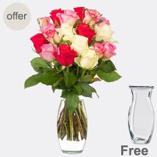 Rosenstrauß „Liebe“ mit Vase