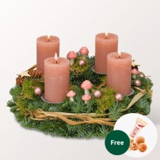 Wintergrüße-Kranz (Ø 30 cm) mit 3 Ferrero Giotto