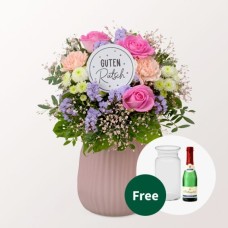Neujahrsstrauß „Guter Rutsch“ mit Vase & Rotkäppchen-Sekt