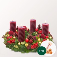 Kranz Bordeaux Glory (Ø 40 cm) mit 3 Ferrero Giotto