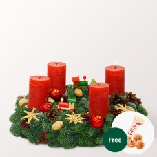 Kranz Oh Du Fröhliche (Ø 35 cm) mit 3 Ferrero Giotto
