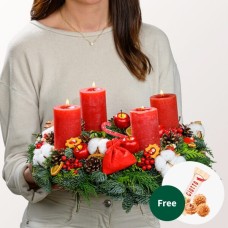 Kranz Adventszeit (Ø 40 cm) mit 3 Ferrero Giotto