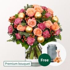 Blumenstrauß Winterzauber mit hochwertiger Vase