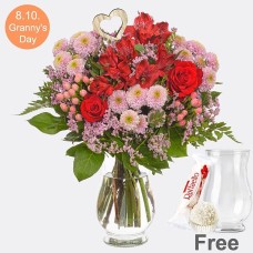 Herbststrauß für Oma mit Vase &amp; Ferrero Raffaello