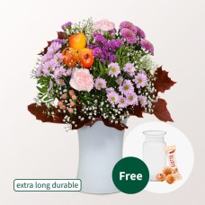 Blumenstrauß Lollipop mit Vase and Lindt Schokolade