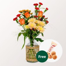 Arrangement Lieber Gruß mit 3 Ferrero Giotto