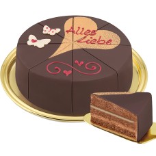 Desserttorte „Alles Liebe“.