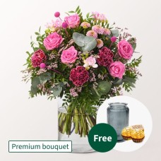 Premium Blumenstrauß „Nur für dich“ mit Premium Vase