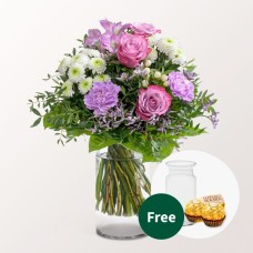 Blumenstrauß Frühlingsblüte mit Vase &amp; 2 Ferrero Rocher