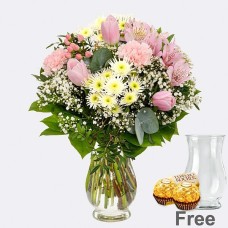 Blumenstrauß Liebesbrise mit Vase