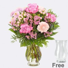 Blumenstrauß Lila mit Vase &amp; 2 Ferrero Rocher