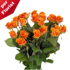 Blumenstrauß aus orangen Rosen