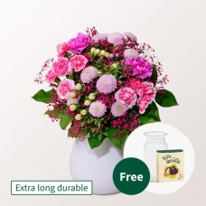 Blumenstrauß Schöner Sommer mit Halloweenkugeln und Vase