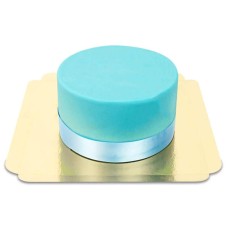 Blauer Deluxe-Kuchen mit Schleife (klein (18 cm))