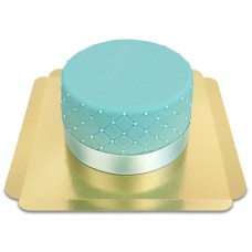 Blauer Deluxe-Kuchen - doppelte Höhe (klein (18 cm))