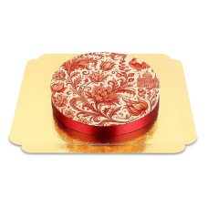 Roter Porzellankuchen mit Muster (Klein (18 cm (6 Teile)))