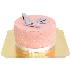 Deluxe Mode Cake with colorful decorations and white ribbon (Small (18 cm (12 slices)))