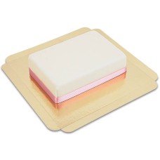 Rechteckiger weißer Kuchen mit Schleife (Klein (20 x 14 cm (6 Teile)))