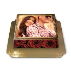 Cake Photo Frame Red Roses theme (Small ((20×14 cm)6 Units))