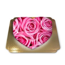 Herzförmiger "rosa" Kuchen (mittel)