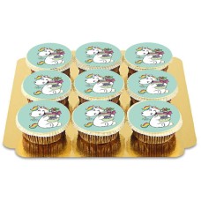 9 Einhorn-Cupcakes - Grün