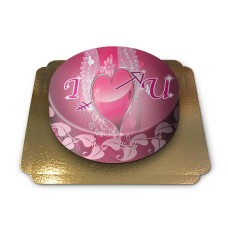 Heart cake with wings and arrow (Small ((18 cm)6-8 slices))