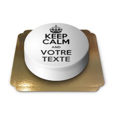 Weißer Kuchen „Keep Calm and...“ (Klein (18 cm (6 Teile)))