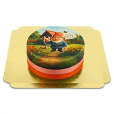 Rock 'n' Roll Gartenzwerg-Torte (Klein (20 cm x 14 cm (6 Teile)))