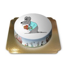 Mouse cake with flowers (Small (18 cm (6-8 slices)))