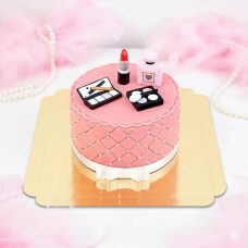 Deluxe-Make-up-Torte mit weißem Band (Klein (18 cm (12 Teile)))