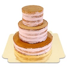 3-stöckiger Erdbeer-Naked-Cake