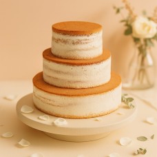 Naked Cake Vanille/Himbeere - verschiedene Größen (Klein (18 cm (12 Teile)))