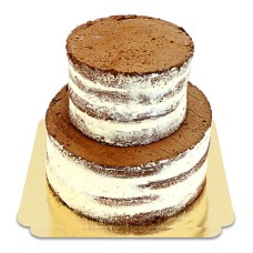 2-lagiger Schokoladen-Vanille-Naked Cake