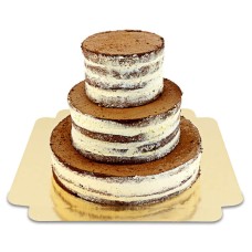 3-lagiger Schokoladen-Vanille-Naked Cake