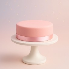 Rosa Kuchen mit Schleife (Klein (18 cm (6 Teile)))