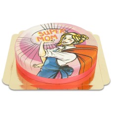 Pink Super Mom cake (Small (18 cm (6-8 slices)))