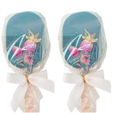 Blaue Cake-Pops mit Rosenblättern (10 Stück)