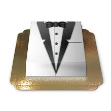 Rechteckige schwarz-weiße Smokingtorte (Mittel (25 cm x 17 cm (10 Stücke)))