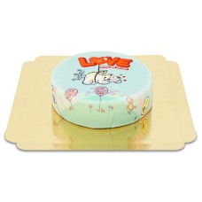 Cake with Chubby Zebra - Chubby Unicorn (Small (18 cm (6 parts)))