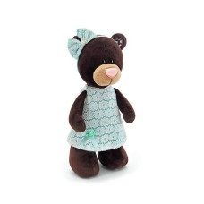 TEDDYBÄR KUSCHELTIER MILCH (28 CM, MINTGRÜNES KLEID)