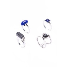 Boho-Ring-Set Silber
