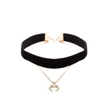 Halbmond Horn Velvet Choker