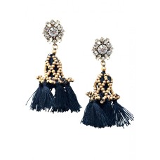 Crystal Black Quaste Ohrringe
