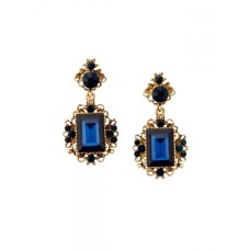 Art Deco Statement Ohrringe in Navy