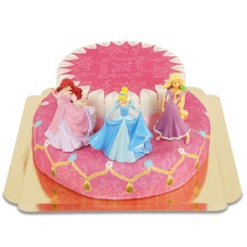 3 Prinzessinnen auf einer zweistöckigen Torte mit Band