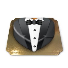 Heart shaped black groom cake (Medium ((25×24 cm)10 servings))