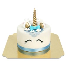 Blue Unicorn Deluxe Cake - doppelte Höhe (Klein (18 cm (12 Portionen)))