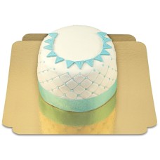 Happy Birthday Deluxe Kuchen – BLAU – doppelte Höhe (klein (12 Portionen))